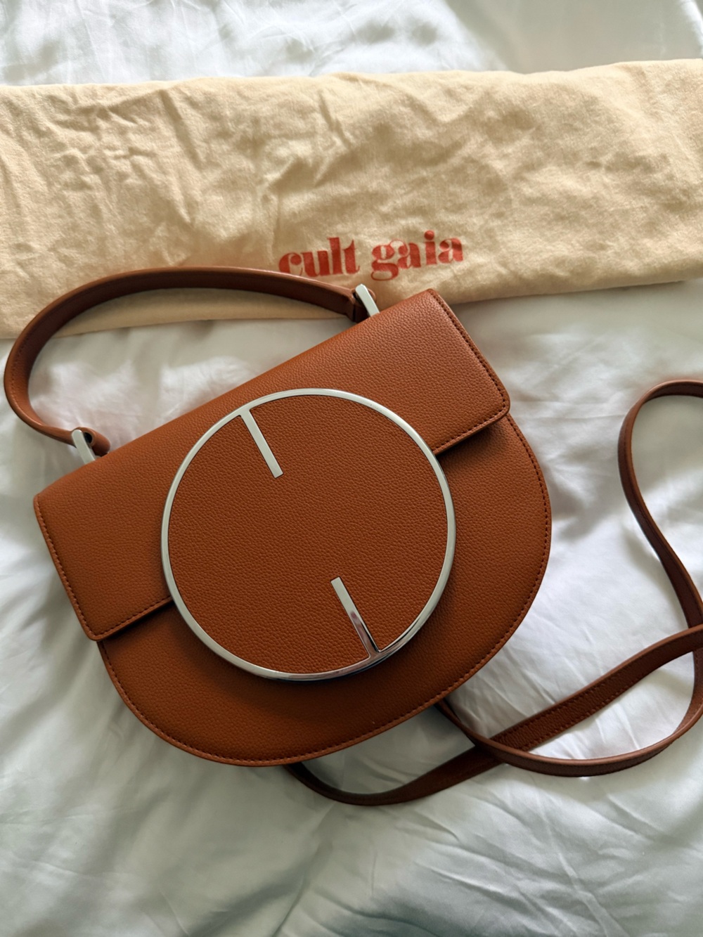 Cult Gaia Brown Leather Vos Handbag Crossbody - Picture 6 of 10